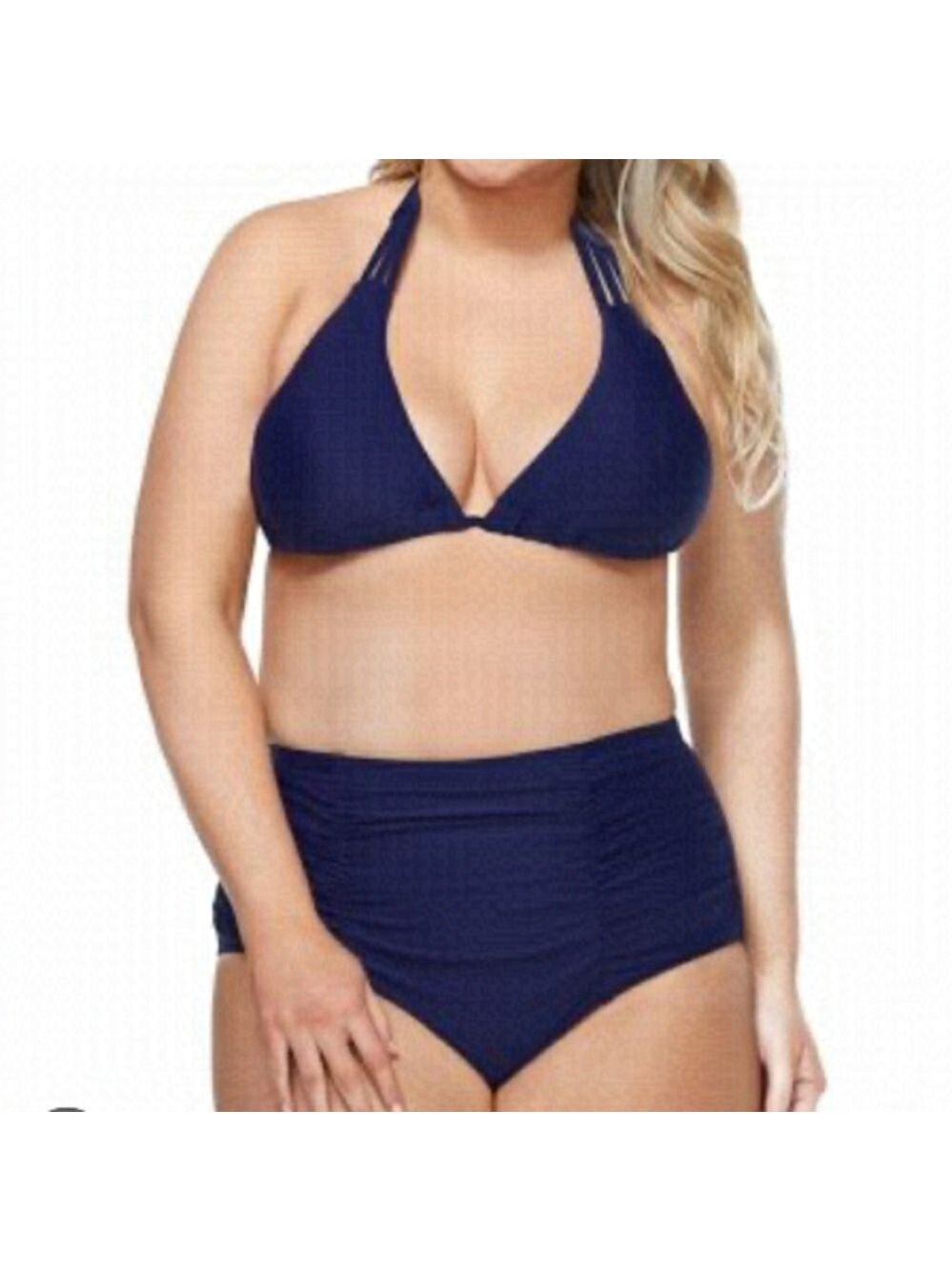 Nwt Raisins Barbados Solid High Waist Two Piece Bikini - 18W